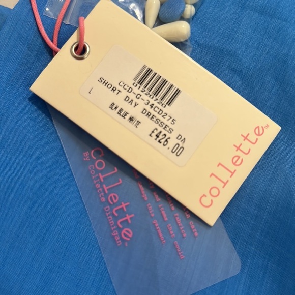 NWT Collette Dinnigan Summer Sky Short Day Dress with Cutwork Embroidery Size L. - Picture 9 of 11